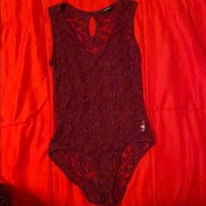 Burgundy bodysuit